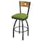 Holland Bar Stool Co 30" Swivel Counter Stool, Bronze Finish, Med Back, Canter Kiwi Green Seat 83030PWMedMplB009 - alternate 1
